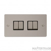 Click Define FPPN414BK 10AX 4 Gang 2 Way Plate Switch Pearl Nickel