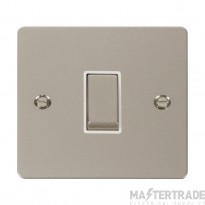 Click Define Plate Switch 1 Gang Intermediate White Insert 10A Pearl Nickel
