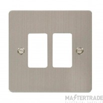 Click Define FPSS20402 2 Gang GridPro Frontplate Stainless Steel