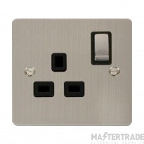 Click Define FPSS535BK 13A 1 Gang DP Switched Socket Outlet Stainless Steel
