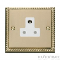 Click Deco GCBR038WH 5A Round Pin Socket Outlet Georgian Brass