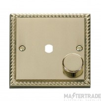 Click Deco GCBR140PL 1 Gang Unfurnished Dimmer Plate & Knob (650W Max) - 1 Aperture Georgian Brass