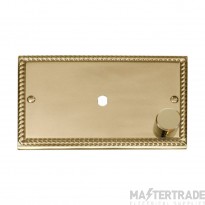Click Deco GCBR185 1 Gang Unfurnished Dimmer Plate & Knob (1000W Max) - 1 Aperture Georgian Brass