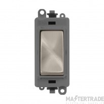 Click GridPro Switch 1 Way Module Grey Insert 20AX Brushed Stainless