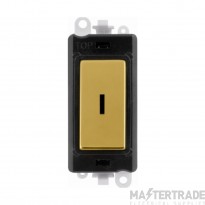 Click GridPro Switch 2 Way Key Module Black Insert 20AX Polished Brass