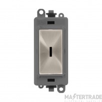 Click GridPro Switch 2 Way Key Module Grey Insert 20AX Brushed Stainless