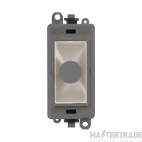 Click GridPro Socket Flex Outlet Module Grey Insert 20A Brushed Stainless