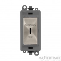 Click GridPro Switch DP Key Emergency Test Module Grey Insert 20AX Brushed Stainless