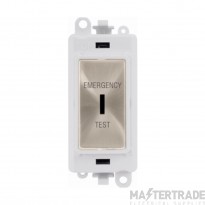 Click GridPro Switch DP Key Emergency Test Module White Insert 20AX Brushed Stainless