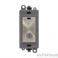 Click GridPro Fused Module Lockable Grey Insert 13A Brushed Stainless