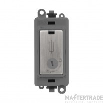 Click GridPro Fused Module Lockable Grey Insert 13A Stainless Steel