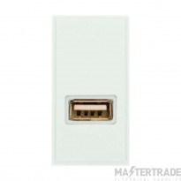 Click New Media Output Unit USB Throughput c/w Fly Lead 25x50mm Polar White