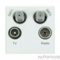 Click New Media Socket SAT1&2 TV FM Polar White