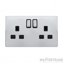 Definity SFCH536BK 13A 2 Gang DP Switched Socket Outlet
