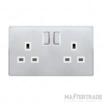 Definity SFCH536PW 13A 2 Gang DP Switched Socket Outlet