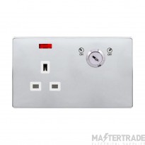 Definity SFCH655PW 13A 1 Gang DP Key Lockable Switched Socket With Neon(Double Plate)