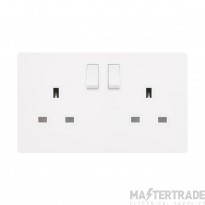 Definity SFMW036PW 13A 2 Gang DP Switched Socket Outlet