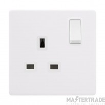 Click SFPW1035PW Definity 1 Gang DP Switched Socket 3P Safety Shutter 13A Polar White/Polar White