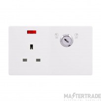 Definity SFPW655PW 13A 1 Gang DP Key Lockable Switched Socket With Neon(Double Plate)