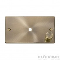 Click Deco VPAB185 1 Gang Unfurnished Dimmer Plate & Knob (1000W Max) - 1 Aperture Antique Brass