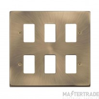 Click Deco VPAB20506 6 Gang GridPro Frontplate Antique Brass