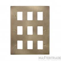 Click Deco VPAB20509 9 Gang GridPro Frontplate Antique Brass