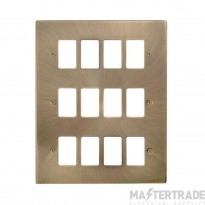 Click Deco VPAB20512 12 Gang GridPro Frontplate Antique Brass