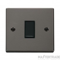 Click Deco Plate Switch 1 Gang Intermediate Black Insert Victorian 10A Nickel