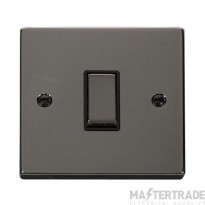 Click Deco Plate Switch 1 Gang 2 Way Black Insert Victorian 10A Nickel