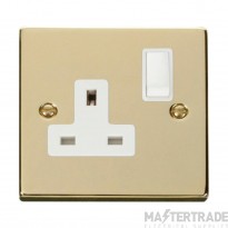 Click Deco VPBR035WH 13A 1 Gang DP Switched Socket Outlet Brass
