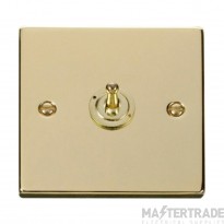 Click Deco VPBR421 10AX 1 Gang 2 Way Toggle Plate Switch Brass
