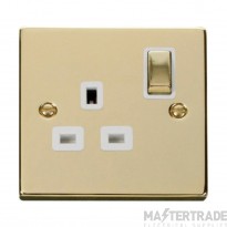 Click Deco VPBR535WH 13A 1 Gang DP Switched Socket Outlet Brass