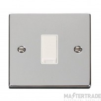 Click Deco Plate Switch 1 Gang 2 Way White Insert Victorian 10A Polished Chrome