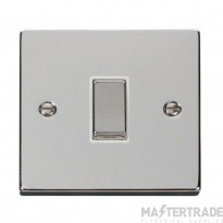 Click Deco VPCH411WH 10AX 1 Gang 2 Way Plate Switch Chrome