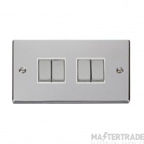 Click Deco VPCH414WH 10AX 4 Gang 2 Way Plate Switch Chrome