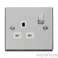 Click Deco VPCH535WH 13A 1 Gang DP Switched Socket Outlet Chrome
