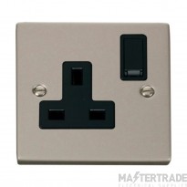 Click Deco VPPN035BK 13A 1 Gang DP Switched Socket Outlet Pearl Nickel