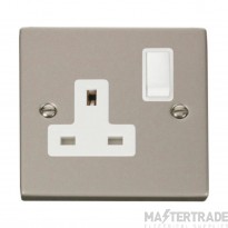 Click Deco VPPN035WH 13A 1 Gang DP Switched Socket Outlet Pearl Nickel