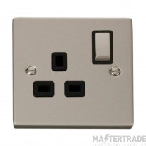 Click Deco VPPN535BK 13A 1 Gang DP Switched Socket Outlet Pearl Nickel