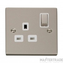 Click Deco VPPN535WH 13A 1 Gang DP Switched Socket Outlet Pearl Nickel