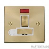 Click Deco VPSB552WH 13A DP Switched FCU With Neon & Optional Flex Outlet Satin Brass