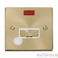 Click Deco VPSB553WH 13A FCU With Neon & Optional Flex Outlet Satin Brass