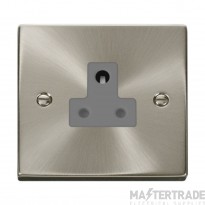 Click Deco VPSC038GY 5A Round Pin Socket Outlet Satin Chrome