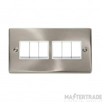 Click Deco VPSC105WH 10AX 6 Gang 2 Way Plate Switch Satin Chrome
