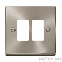Click Deco VPSC20402 2 Gang GridPro Frontplate Satin Chrome