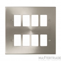 Click Deco VPSC20508 8 Gang GridPro Frontplate Satin Chrome