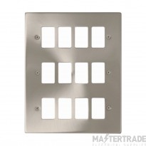 Click Deco VPSC20512 12 Gang GridPro Frontplate Satin Chrome