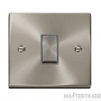 Click Deco VPSC411GY 10AX 1 Gang 2 Way Plate Switch Satin Chrome