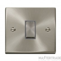Click Deco VPSC425GY 10AX 1 Gang Intermediate Plate Switch Satin Chrome