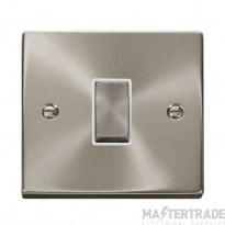 Click Deco VPSC425WH 10AX 1 Gang Intermediate Plate Switch Satin Chrome